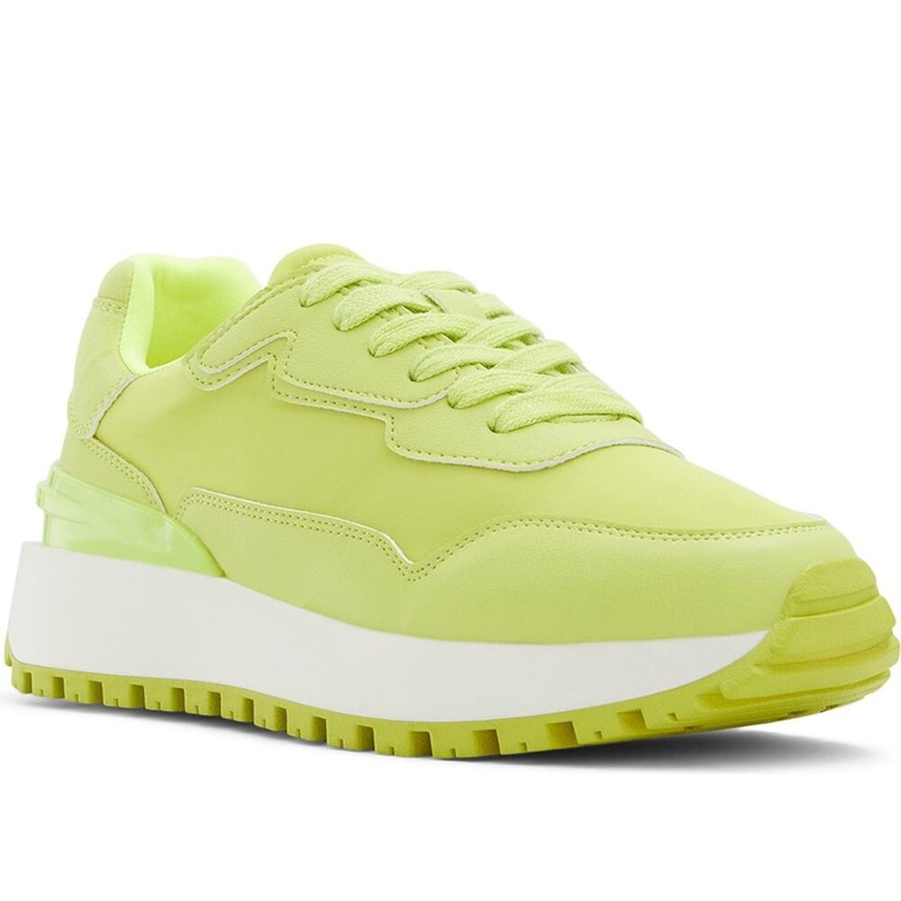 CALL IT SPRING Women’s Sneakers Neon Green White Vyntage 320 Mix Match Size 7